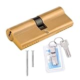 qingmeng Schließzylinder 30 30 mit 8 Schlüsseln,Zylinderschloss aus Messing,Schliesszylinder von Beiden Seiten Schliessbar,Zylinderschloss 30 30,Türschloss Haustür