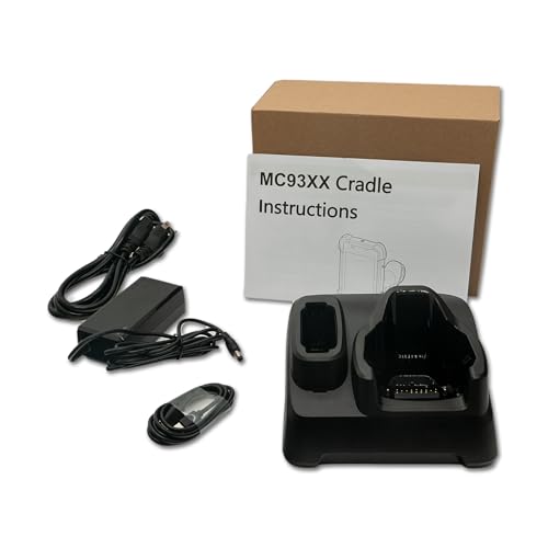 Image of Charger for Zebra MC9300 MC9400 MC93 MC930B MC930P Scanner, 1-Slot USB Charging Cradle with Spare Battery Charger, CRD-MC93-2SUCHG-01,Power Adapter Included