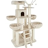 ALL-IN-ONE KRATZBAUM: Von einem gemütlichen Katzenhaus bis zum Spielseil, dieser Kratzbaum bietet alles, was das Herz Deiner Katze begehrt. Ob zum Klettern, Spielen oder Entspannen, die zahlreichen Funktionen machen diesen Kratzbaum zum perfekten Katzenzubehör. Und mit der Stabilität und der moderne Farbe passt er zu jedem Haushalt mit Katzen. Ein echtes Highlight für jeden Katzenbesitzer!