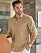 COOFANDY Men's Long Sleeve Dress Shirt Casual Button Down Shirts Wrinkle Free Untucked Shirt Camel