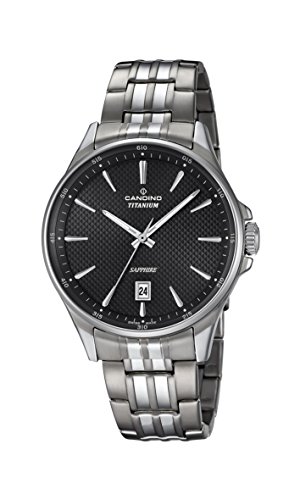 Candino Herren Datum klassisch Quarz Uhr mit Titan Armband C4606/4