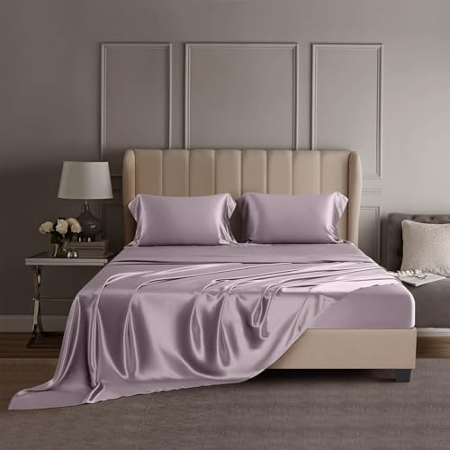 DISANGNI 22 Momme Mulberry Silk Bedding Set Queen