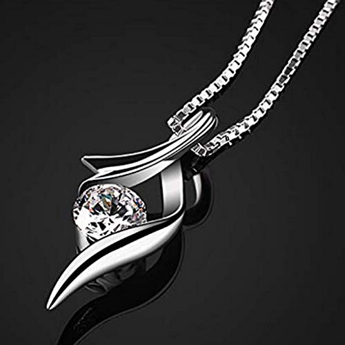 Litetao Women Hollow Diamond Ring Silver Plated Pendant Necklace Fashion Retro Romantic Jewelry For Wedding Party (A) #TOP1
