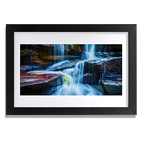 Affiche encadrée rochers cascade rivière Tulup 30x20 cm déco murale nature