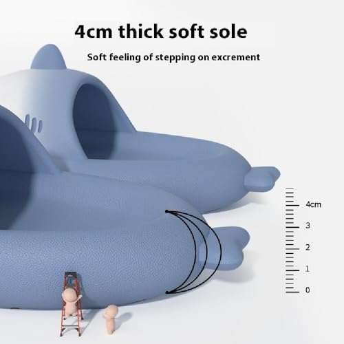Two-color Gradient Shark Slides, Rainbow Cute Non-slip Thick-Soled Sandals, Beach Couple Shower Shoes3