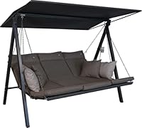 ANGERER Hollywoodschaukel Lounge Smart – Schaukel zum Sitzen, Liegen & Entspannen, inkl. Bett-Funktion, einfache Montage, Made in Germany, hochwertiger Stoff, Olive