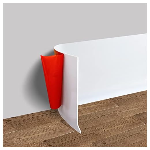 Vinyl Wall Base Baseboard Molding Trim 4" Flexible Self Adhesive Rubber Wall Base Moulding Trim Peel and Stick Design, 4 Inch x 20 Feet, White