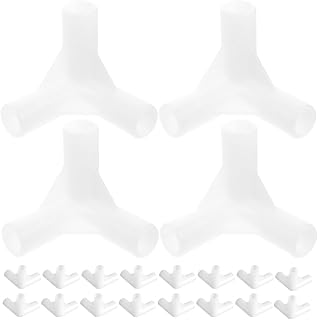 Milisten Conector de Poste de Tienda de 25 Piezas, Adaptador Plástico en Tres Vías para Soporte de Tienda, Accesorios de Instalación Fácil para Camping y Suministros de Carpa, Blanco, 5.49 x