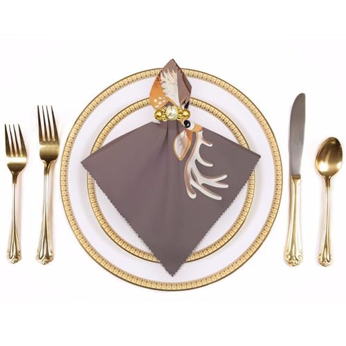 Servilletas de tela reutilizables estampadas para decoración de mesas de boda 4