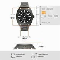 Fossil Machine Uhr für Herren, Quarzwerk mit Edelstahl- oder Lederarmband, Schwarz und Dunkelgrau, 49MM – Ansicht 7