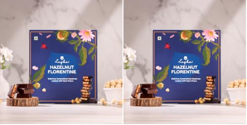 Image of Loyka Hazelnut Florentine Box - 12 pcs | Premium Chocolate Gift Hamper | Choco & Nut Dryfruit Delicacy | Caramalised Hazelnuts coated with Dark Choco | Any-time snack (Pack of 2)