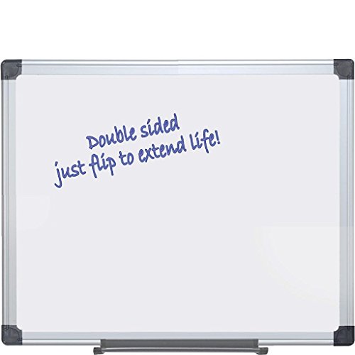 Mastervision Maya Melamine Dry Erase Board With Tray, 18" X 24", Whiteboard With Aluminum Frame #TOP3