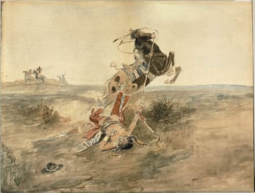 Impression Toile Haute Définition Fallen Indian Art Poster Charles Russell