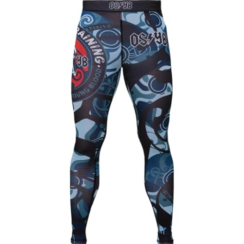 Hardcore Training Calças de compressão masculinas leggings de treino camada base boxe corrida Muay T