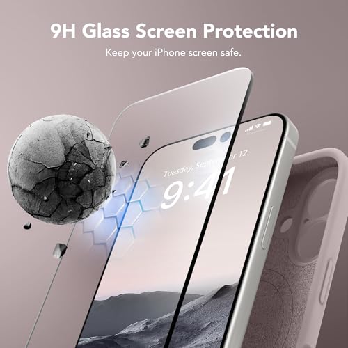 Image of Magnetic for iPhone 16 Case, Compatible with MagSafe, [Screen Protector + Full Camera Protection], Silicone Shockproof Anti-Scratch Protective Phone Case for iPhone 16 6.1 inch, Hazel