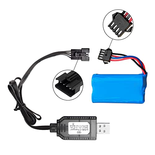 Yacsejao 2 Pack 7.4V Usb Charger Cable With Sm-4P Plug Connector For Lipo Battery Rc Model Vehicle Buggy Car Truck Boat #TOP3