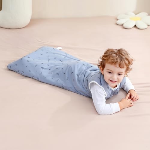 Image of Super Soft 1.5 TOG Sleep Sack, 100% Cotton All Season Warm Baby Wearable Blanket for 0-6 Months, Ocean, Size S