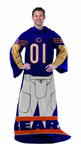 Officially Licensed NFL Chicago Bears Full Body Player Adult Comfy Throw, 48" x