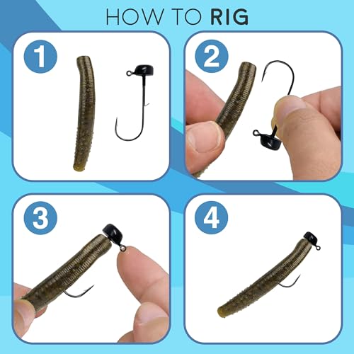 Image of Reaction Tackle Tungsten Mushroom Head Ned Rig Shroom Jig Heads (5-Pack)