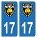 HADEXIA Autocollants Stickers Plaque immatriculation 17 Club Stade Rochelais Bleu Rugby