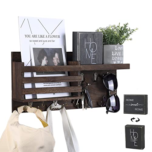 Porte Clés Mural,Noir Porte Clés Décoration Murale, Crochet à Clés