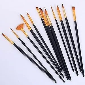 ECLET Art Brush Set for Artists, Painting Brushes Set of 12 Professional Round Pointed Tip Nylon Hair Artist Acrylic Paint Brush for Acrylic/Water Colour/Oil Painting Item 21