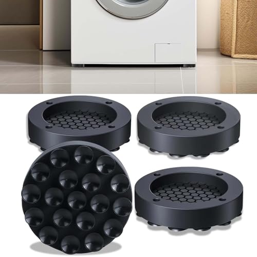 VIDSTW 4 Pezzi Soporte Lavadora Antivibracion Lavadora Soporte Antivibración Lavadora Soporte Lavadora Secadora Patas AntivibraAcion Lavadora Base Lavadora para Lavadora FFrigorífico (Negro)