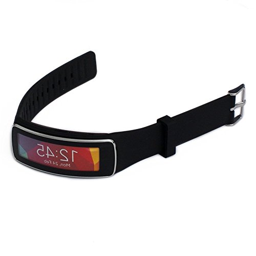 CFX Replacement Band with Metal Watch Clasp for Samsung Galaxy Gear Fit , Solve the Problem of Falling Off (Black)