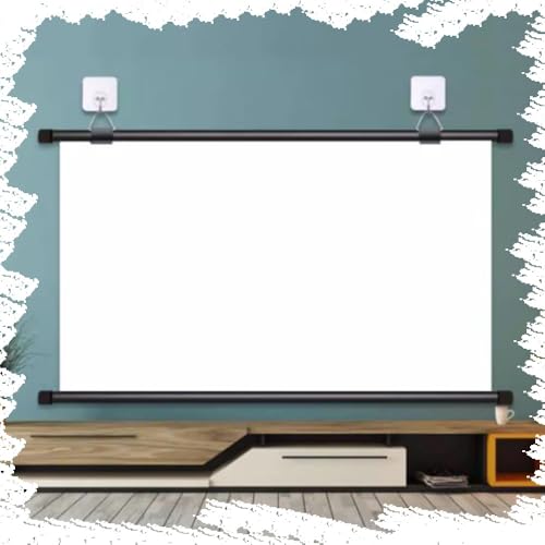 Pantalla Manual Retráctil Proyector 72 Pulgadas 16:9 miniatura 1