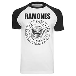 MERCHCODE The Ramones Circle Raglan Band T-Shirt pour Homme avec Logo imprimé, - Les Beatles, Paul McCartney, John Lennon, RIngo Starr, George Harrison