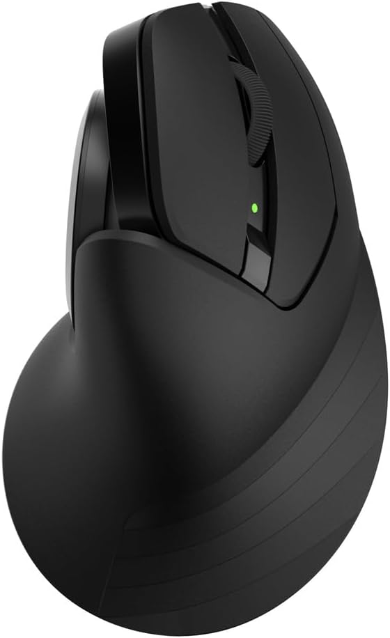 MOJO Master Grip Rechargeable Silent Vertical Mouse - Bluetooth/Wireless Ergonomic Mouse w/Adjustable Sensitivity and Quiet Buttons, Custom Software