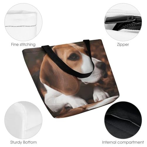 Cute Beagle Shopping Bag for Ladies Reusable Shopping Bagstote Bag Stylish Waterproof Oxford Cloth Ladies Shoulder Bag for Work Shopping3