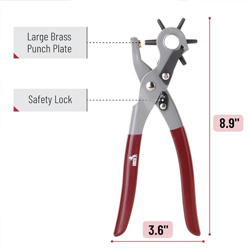 Image of UNCO Leather Punch Tool with Multi-Hole Sizes, Belt & Leather Puncher