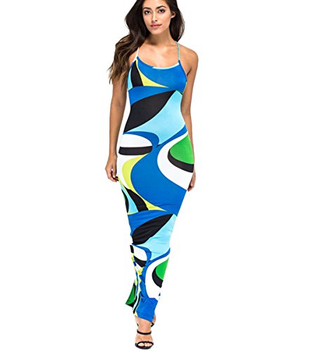 Robe dos nu sexy pour femme ronde XXL bleu de soirée chic