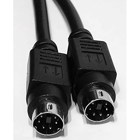 PS/2 Mini-Din 6 Pin Male Male Black Cable 6 ft Mouse and Keyboard Cover