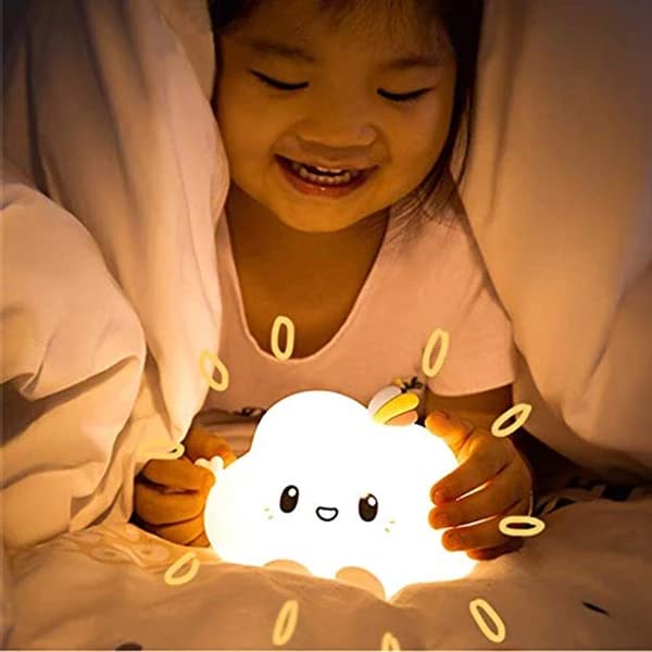 LUXURY TECH || Silicone Cloud Rechargeable LED Night Lamp Colour Changing, Touch Control, Bedroom, Living Room, Decor Cute lamp adjestable Light, Home Decoration.