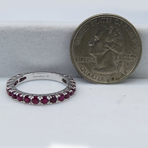 Dazzlingrock Collection Round Ruby Eternity Stackable Wedding Band For Women In 10K White Gold Size 7 #TOP6