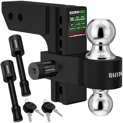 Rhino USA Adjustable Trailer Hitch with Locking Pins