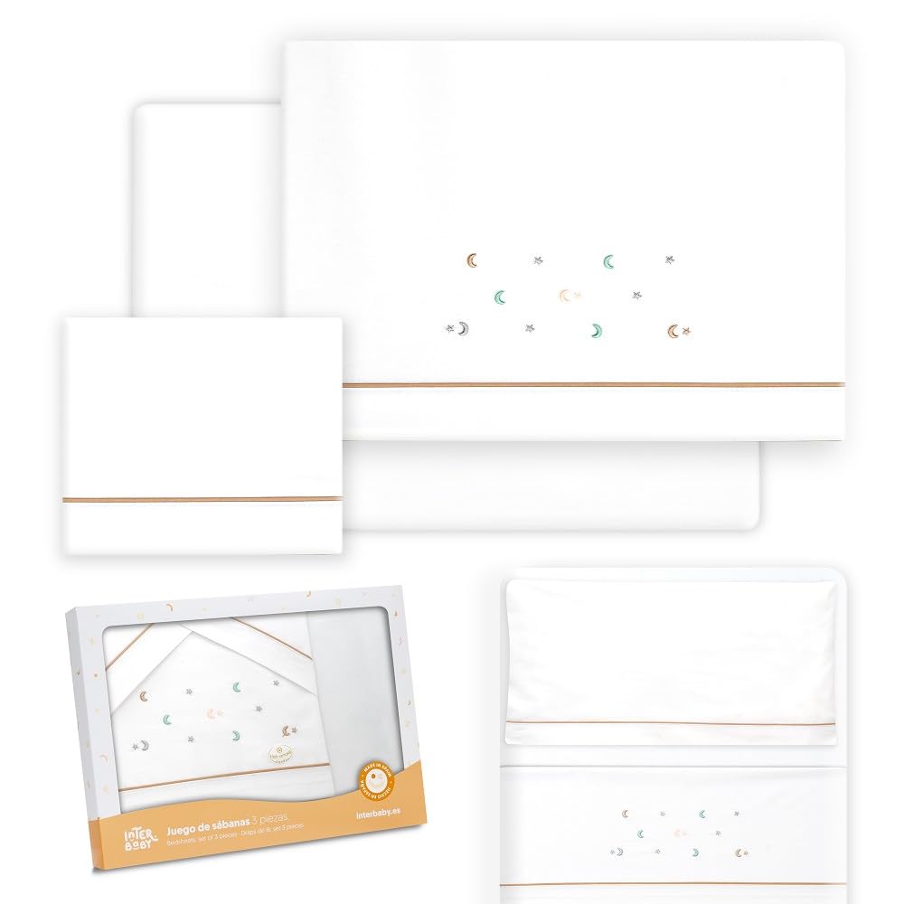 Interbaby Baby MINI COT Sheets, Cotton, Beige, beis