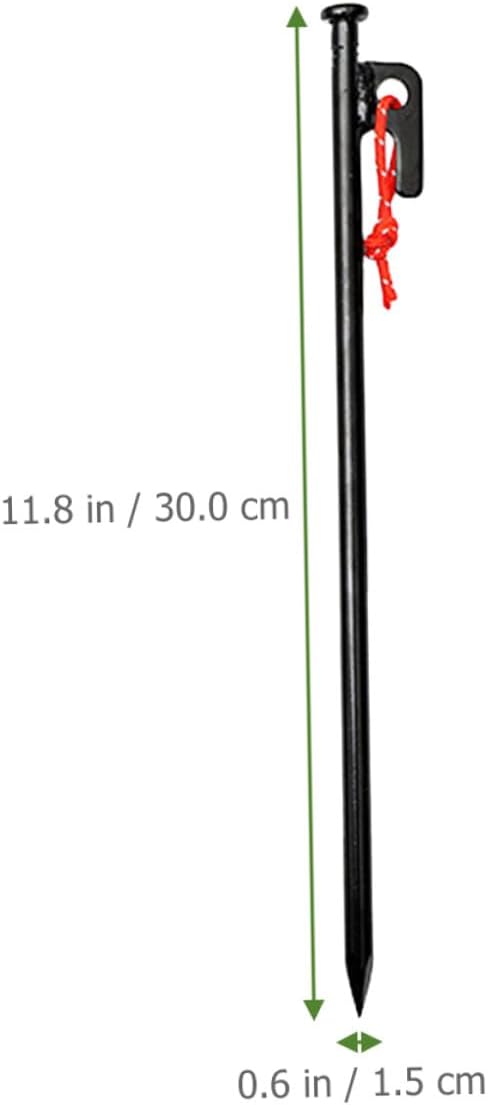 8pcs Heavy Duty Metal Tent Stakes Set 30cm Black Tent Pegs with Storage Bag for Camping, Outdoor Shelter Ground Anchors, Windproof Yard Fixing Stakes