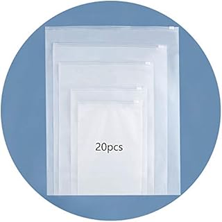 HVDHYY 20pcs Travel Storage Clothes Bags Waterproof Pouch Frosted Plastic Ziplock Bags Zip Seal Bag Resealable Luggage Organiser Transparent Frosted for Newborn Birth School Trip 8"*11"/20cm * 28cm