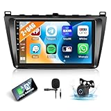2G+64G for Mazda 6 2007-2012 Radio Android 13 Car Stereo with Wireless Apple Carplay Android Auto 9' Touch Screen Bluetooth Car Radio with GPS Navigation HiFi WiFi Backup Camera FM RDS Audio Receiver