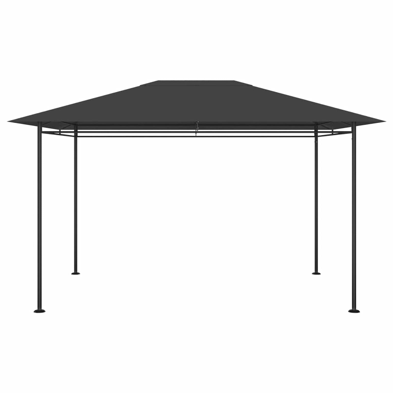 Gazebo 384x281x270 cm Antracite 180 g/m²,Gazebo Pergola Con Telo Impermeabile Richiudibile E Struttura Rettangolare In Acciaio Inossidabile Ad Alta Densità,Per Arredo Giardino,Terrazzo e Attivit