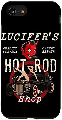 iPhone SE (2020) / 7 / 8 Lucifer's Hot Rod Shop Rockabilly Pin Up Girl Ratty Rat Rod Case