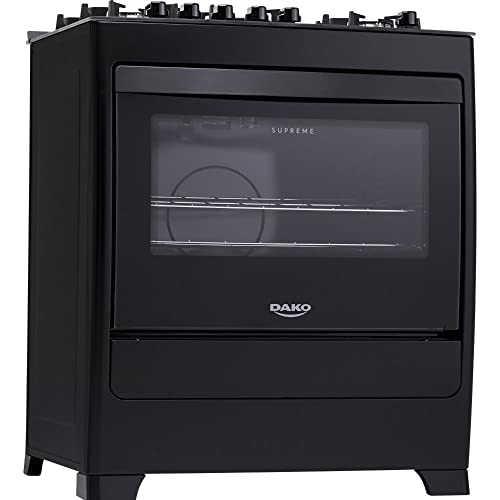 Fogão 5 Bocas Dako Supreme Glass Com Chama Tripla Bivolt acendimento automático - Preto
