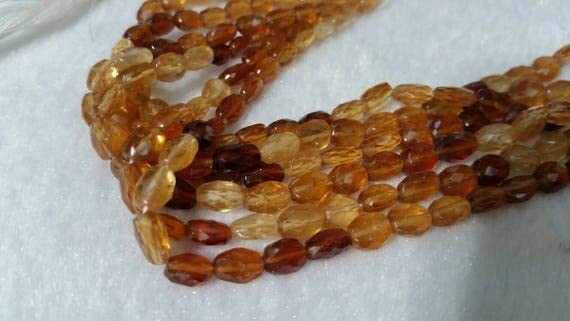 Hessonite Faceted Oval LKBEADS, perles 14 pouces pour créer vos colliers d'automne bohèmes