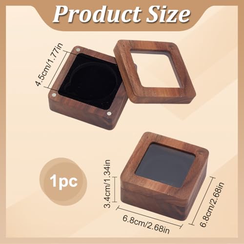 Caja para exhibir monedas de madera con ventana visible miniatura 5