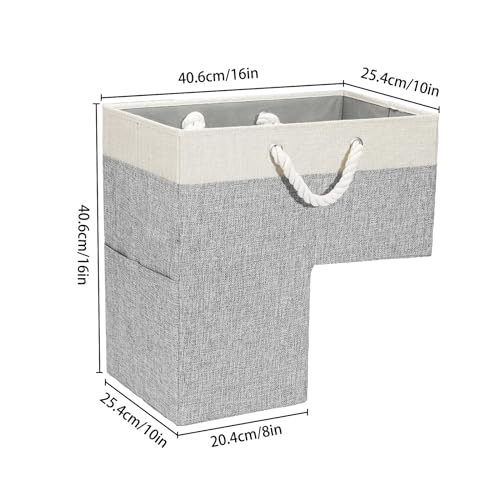 Esoes Treppenkorb-Organizer, Treppenkorb mit Griffen, Treppenaufbewahrungskoffer, Faltbar L Form Treppenkörbe für Teppichtreppen und Holztreppen, Treppenstufen für Wäsche, Spielzeug, Wohnkultur