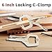 findmall 5Pcs 6 Inch Locking C Clamps with Swivel Pads Heavy Duty C-Type Locking Plier Table and Tool Vise Grip for Shop Home Farm and Automotive DIY Woodworking Welding Cabinetry Pocket Hole Joinery