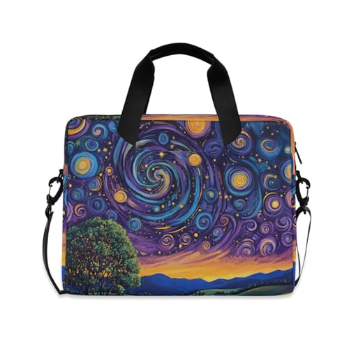 Sac ordinateur 15.6" ciel étoilé avec bandoulière et poignée